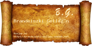 Brandeiszki Gellén névjegykártya